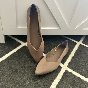 Rothy's Brown Flats with Blue Trim